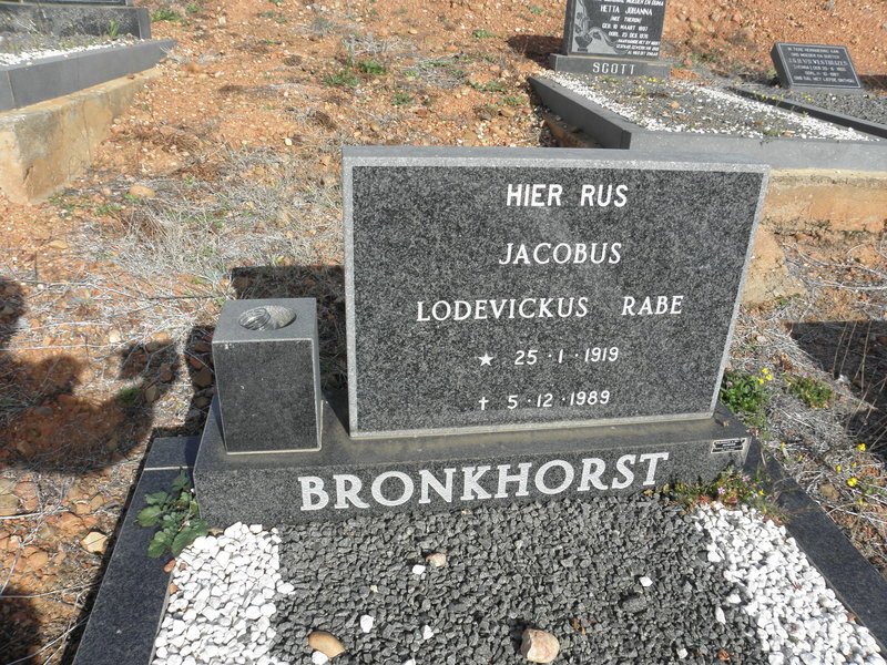 BRONKHORST Jacobus Lodevickus Rabe 1919-1989