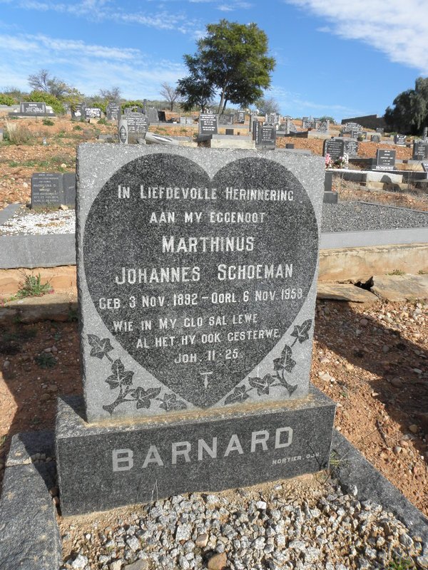 BARNARD Marthinus Johannes Schoeman 1892-1959