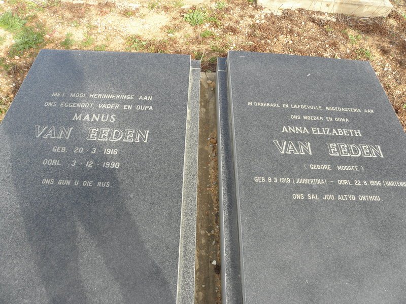 EEDEN Manus, van 1916-1990 &amp; Anna Elizabeth MOGGEE 1919-1996
