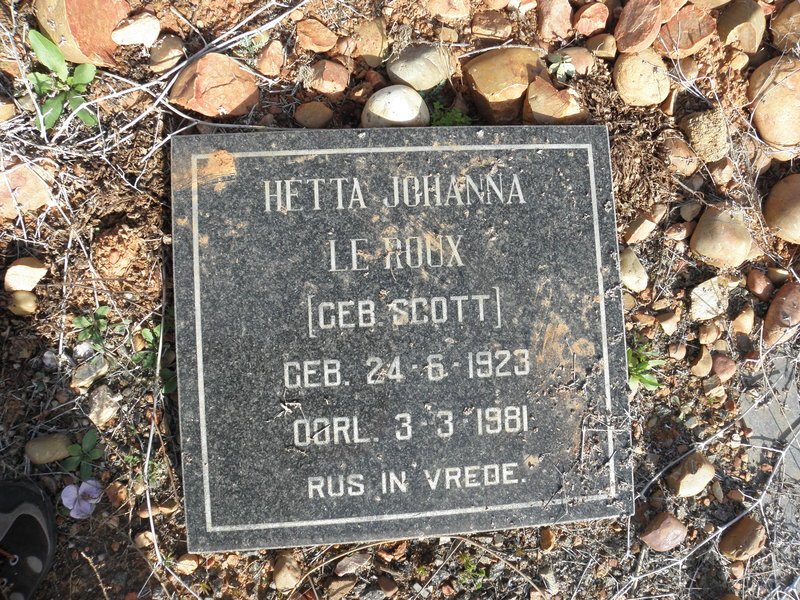 ROUX Hetta Johanna, le nee SCOTT 1923-1981