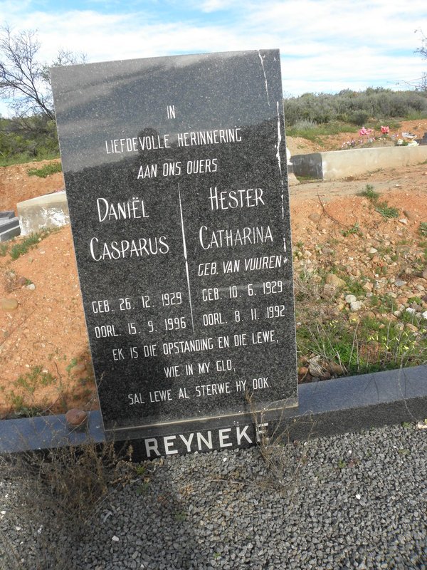 REYNEKE Daniel Casparus 1929-1996 &amp; Hester Catharina VAN VUUREN 1929-1992
