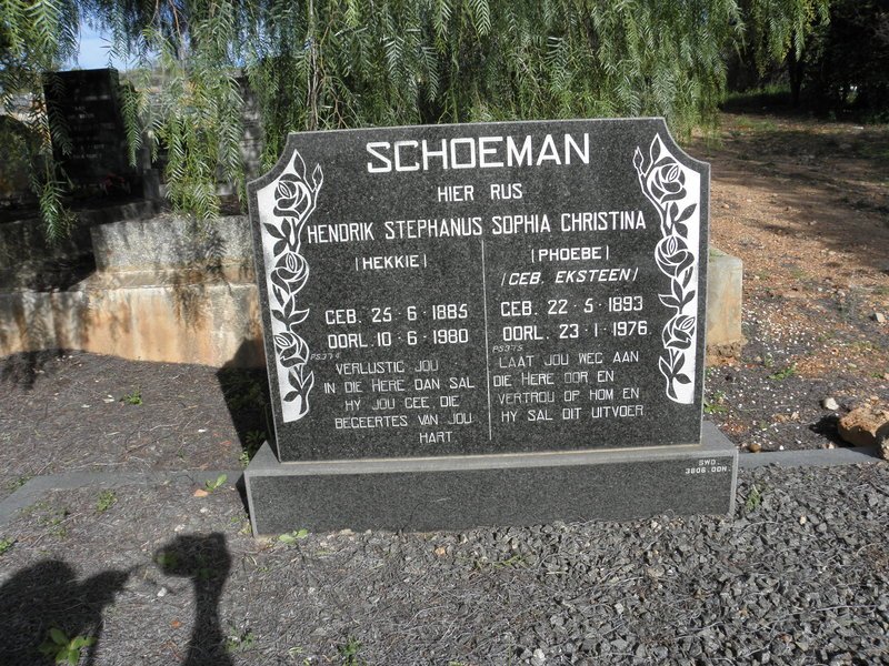 SCHOEMAN Hendrik Stephanus 1885-1980 &amp; Sophia Christina EKSTEEN 1893-1976