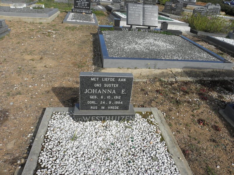 WESTHUIZEN Johanna E., v.d. 1912-1984