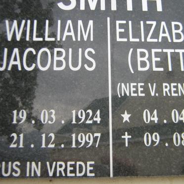 SMITH William Jacobus 1924-1997 &amp; Elizabeth V. RENSBURG 1930-201?