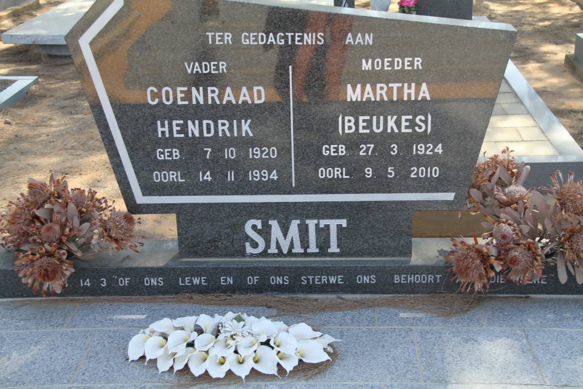 SMIT Coenraad Hendrik 1920-1994 &amp; Martha BEUKES 1924-2010