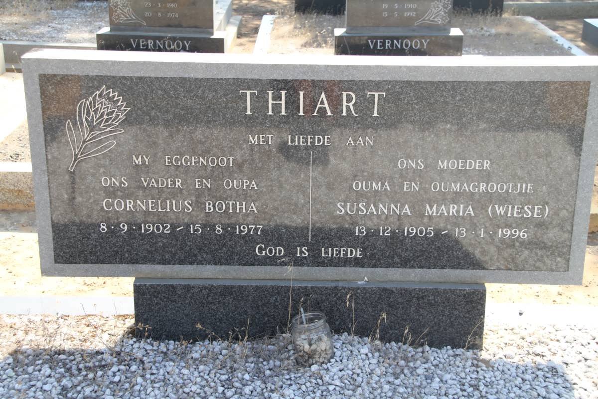 THIART Cornelius Botha 1902-1977 &amp; Susanna Maria WIESE 1905-1996