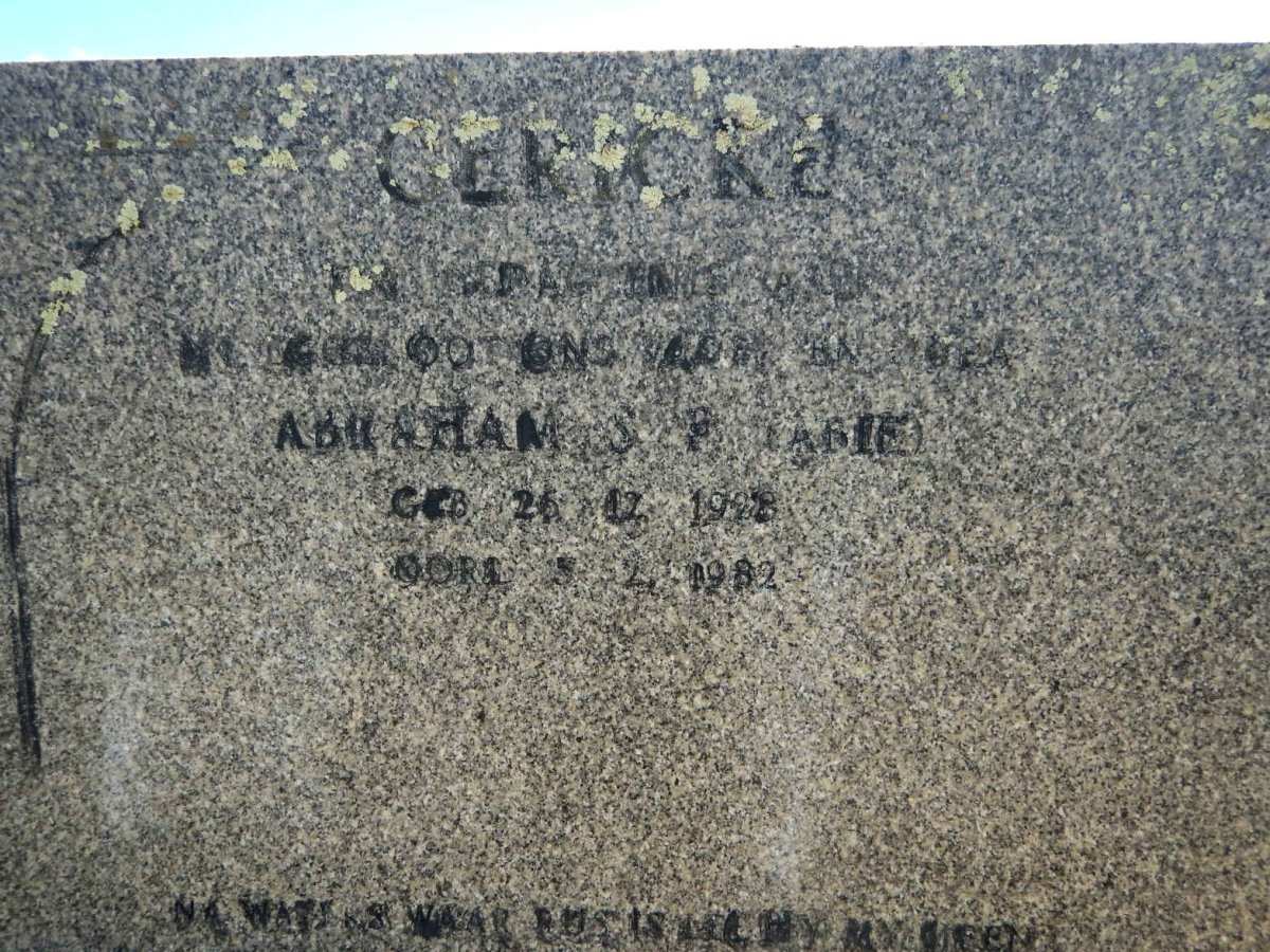 GERICKE Abraham S.P. 1928-1982