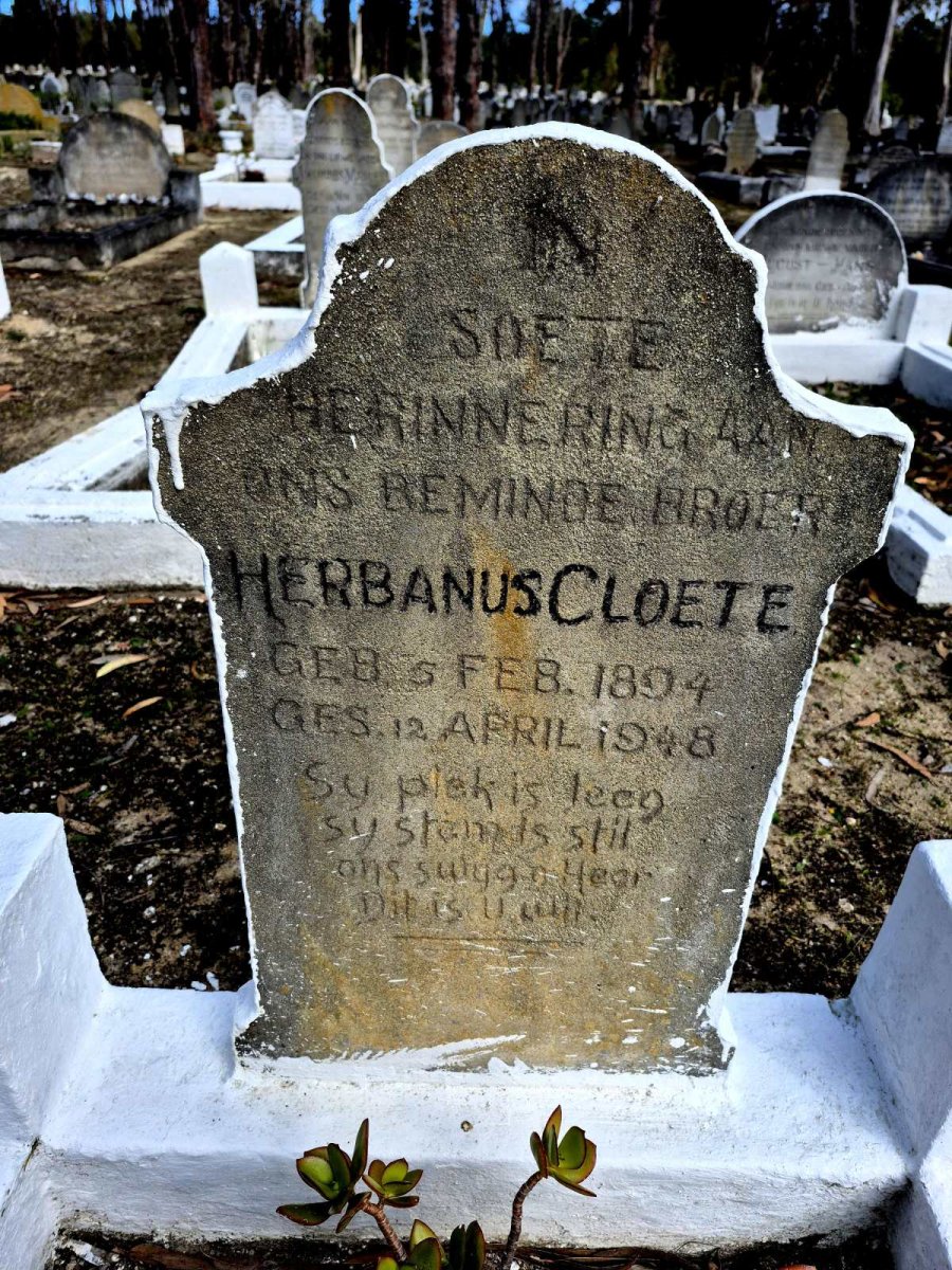 CLOETE Herbanus 1894-1948
