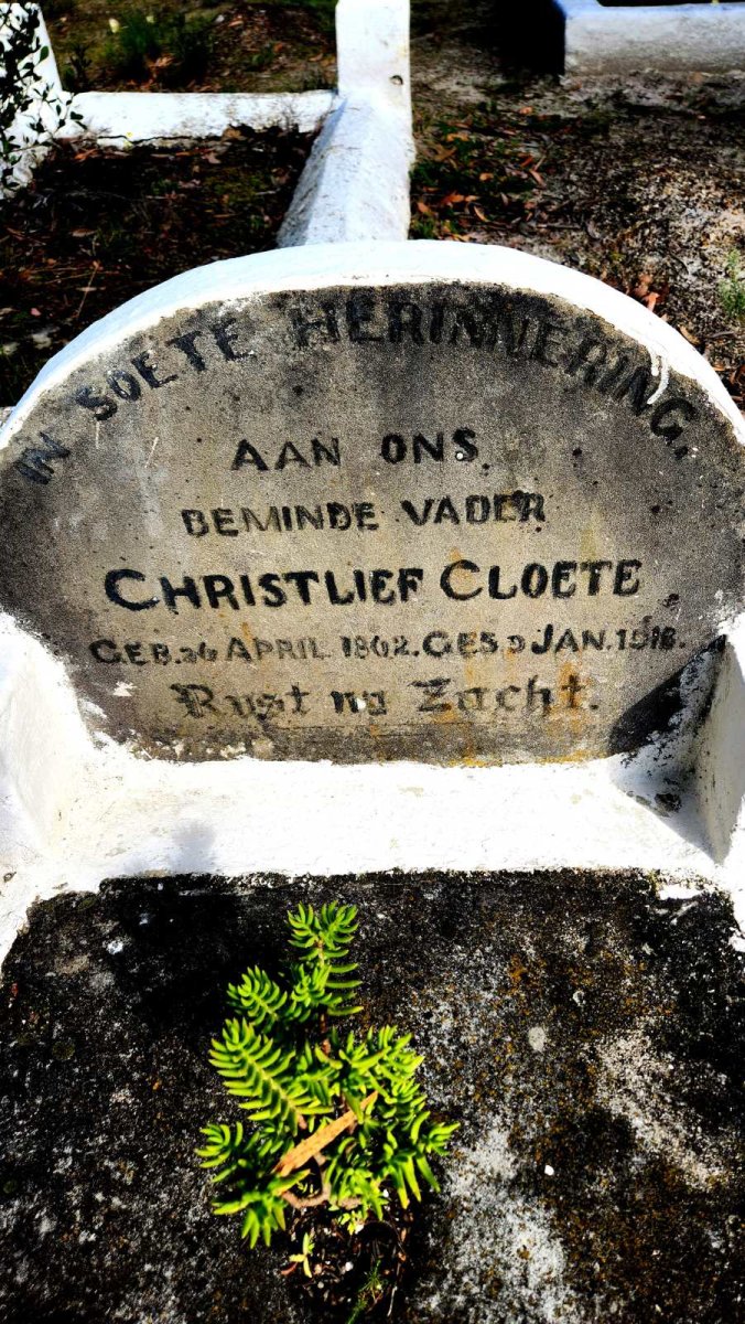 CLOETE Christlief 1862-1918