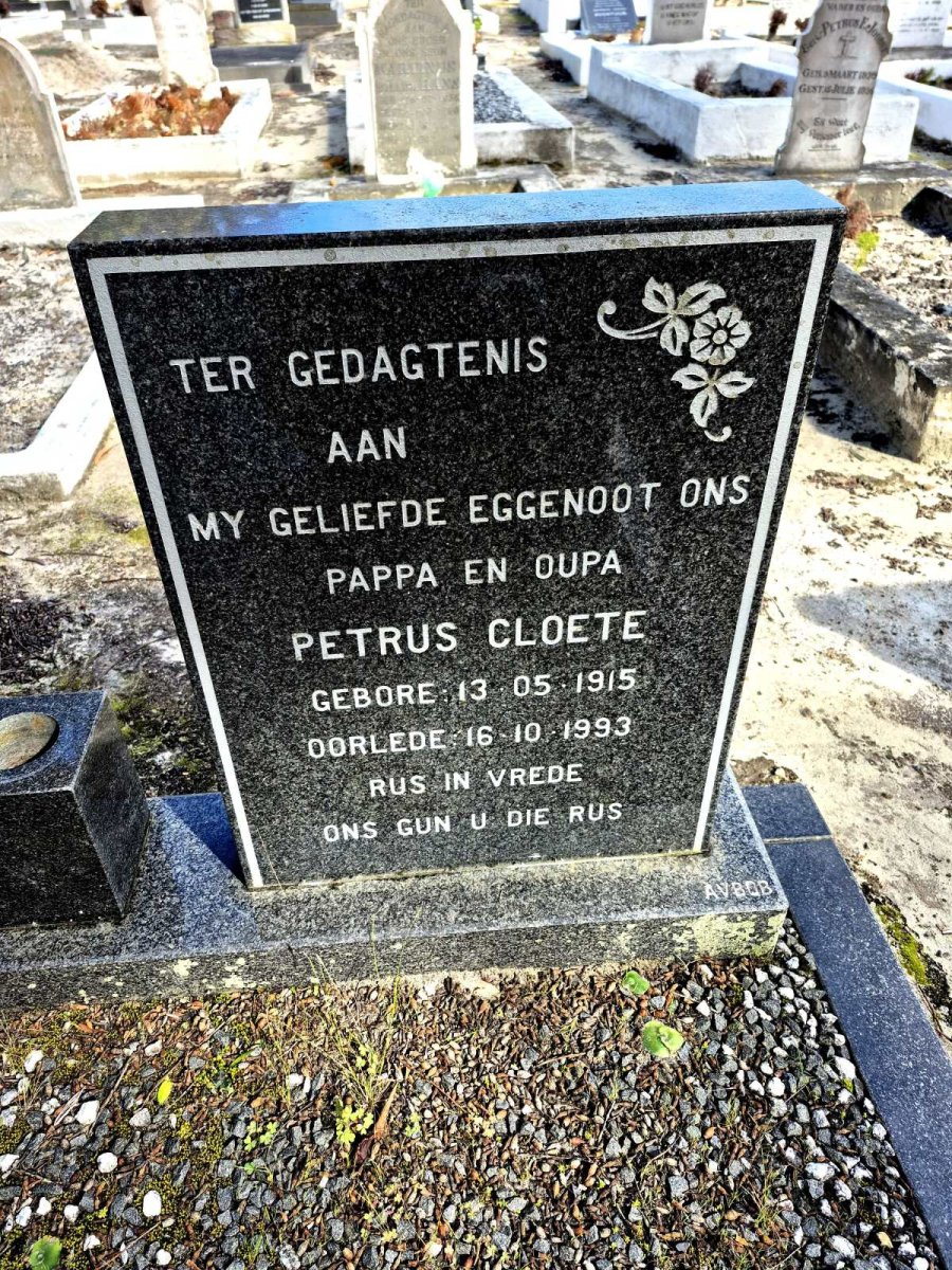 CLOETE Petrus 1915-1993