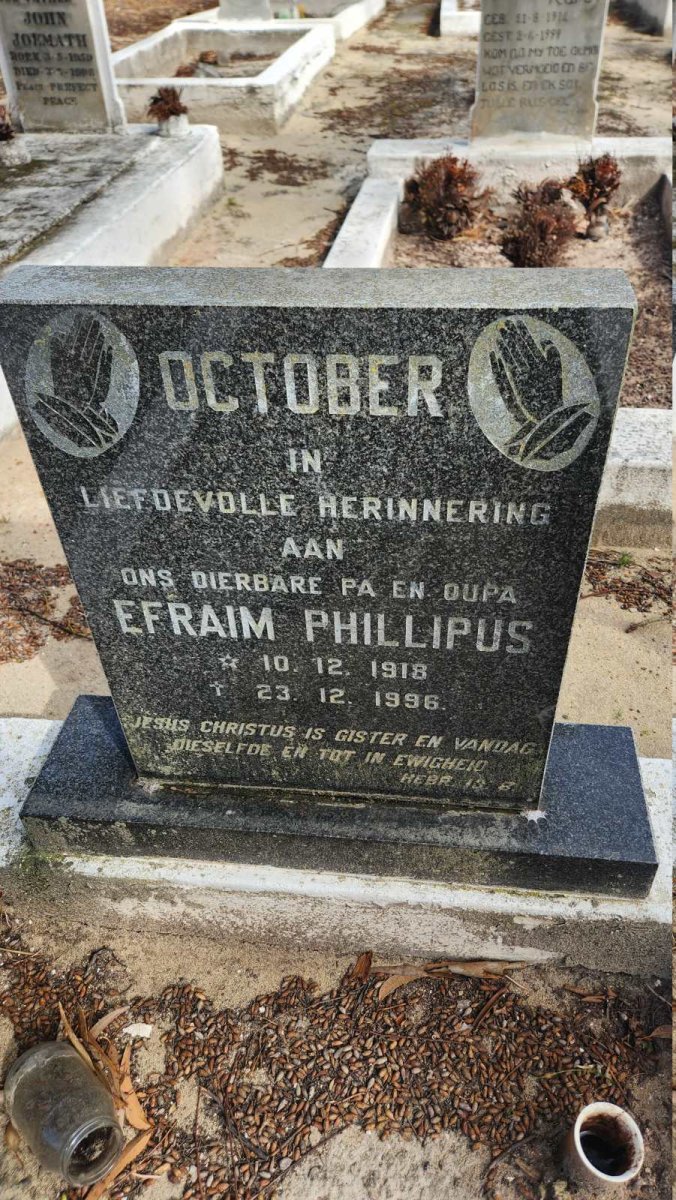 OCTOBER Efraim Phillipus 1918-1996