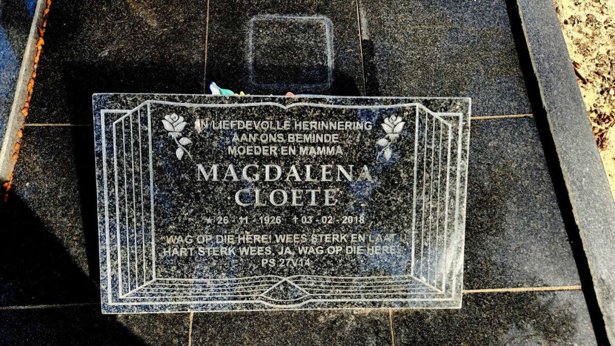 CLOETE Magdalena 1926-2018