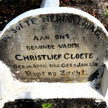 CLOETE Christlief 1862-1918