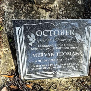 OCTOBER Mervyn Thomas 1952-2013
