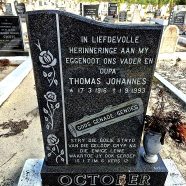 OCTOBER Thomas Johannes 1916-1993