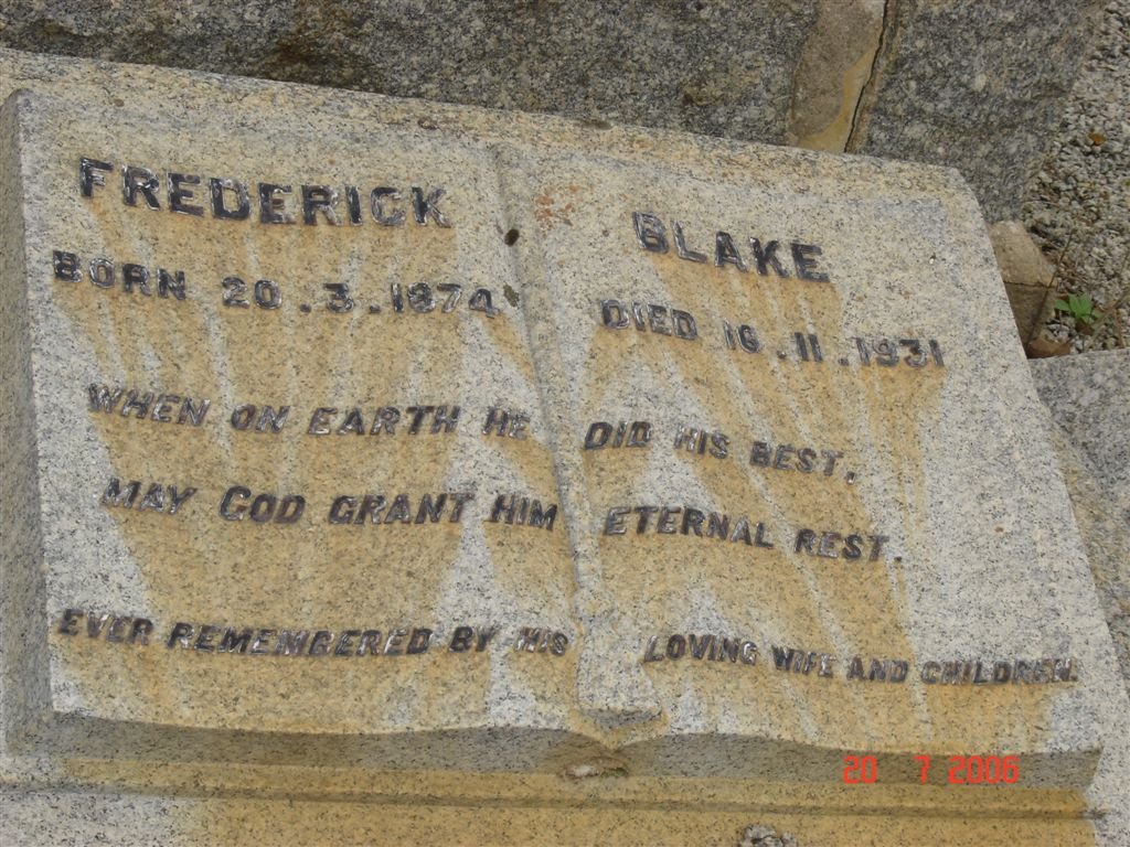 BLAKE Frederick 1874-1931