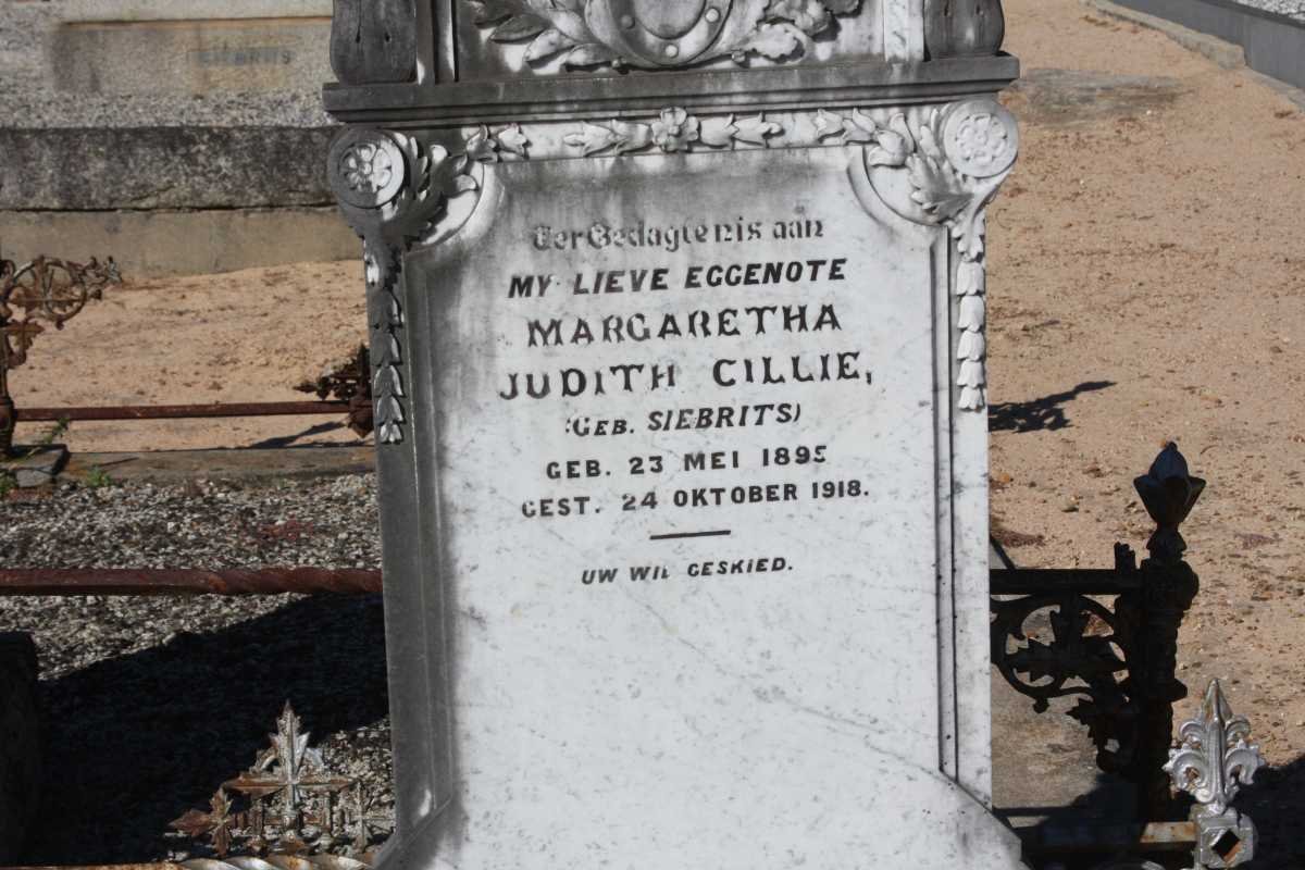 CILLIE Margaretha Judith nee SIEBRITS 1895-1918