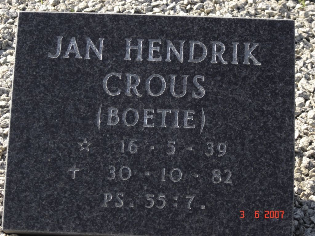 CROUS Jan Hendrik 1939-1982