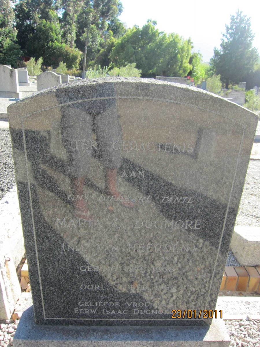 DUGMORE Maria C. nee VAN HEERDEN  1868-1961
