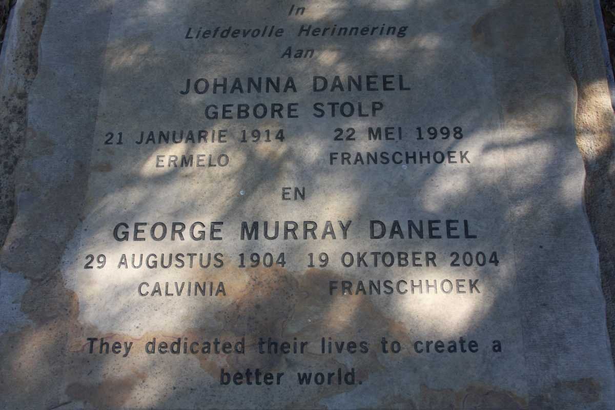 DANEEL George Murray 1904-2004 &amp; Johanna STOLP 1914-1998