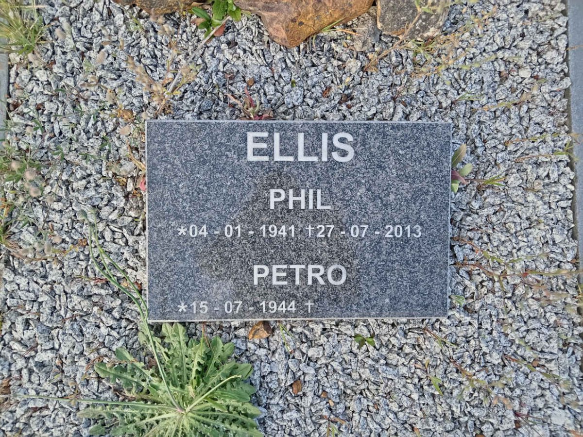 ELLIS Phil 1941-2013 :: ELLIS Petro 1944-