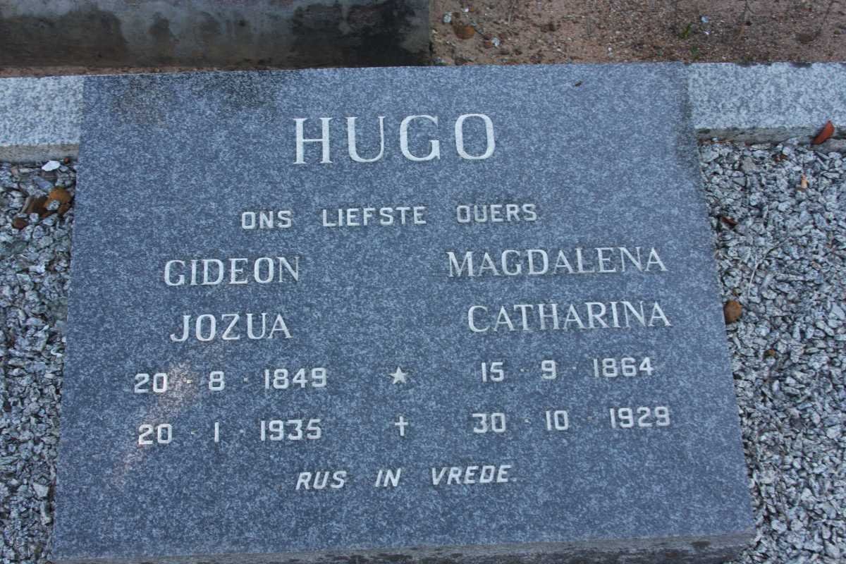 HUGO Gideon Jozua 1849-1935 &amp; Magdalena Catharina 1864-1929