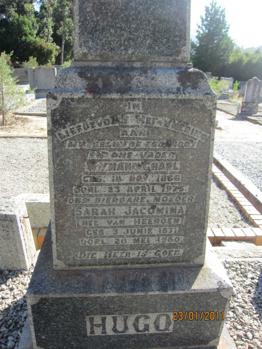HUGO Wynand Charl 1866-1975 &amp; Sarah Jacomina VAN HEERDEN 1871-1960