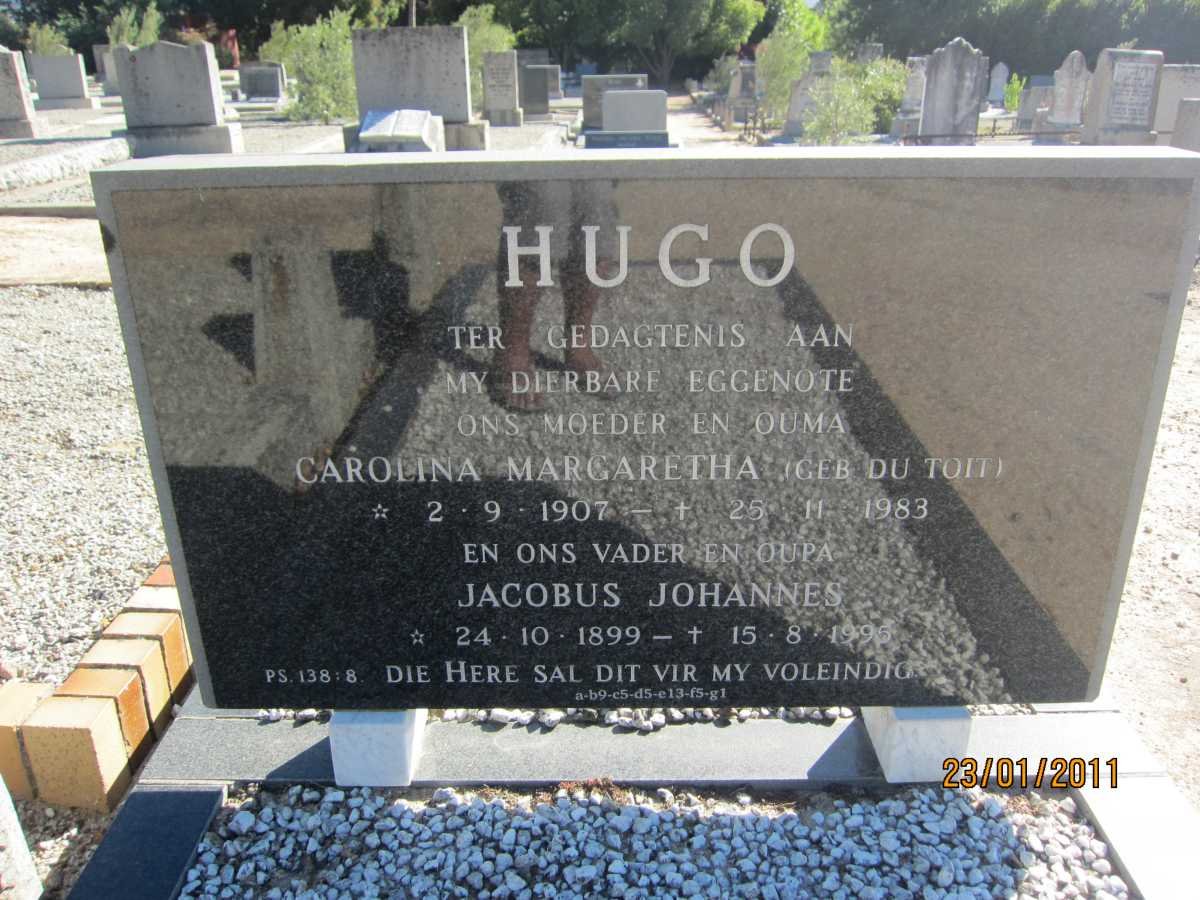 HUGO Jacobus Johannes 1899-1995 &amp; Carolina Margaretha DU TOIT 1907-1983