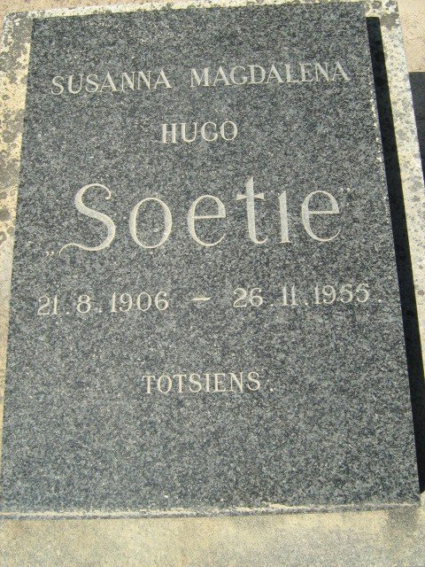 HUGO Susanna Magdalena 1906-1955
