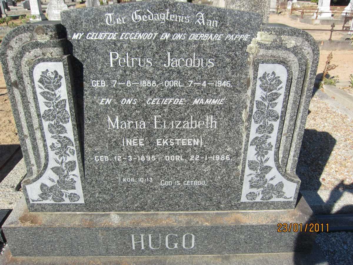 HUGO Petrus Jacobus 1888-1946 &amp; Maria Elizabeth EKSTEEN 1895-1986