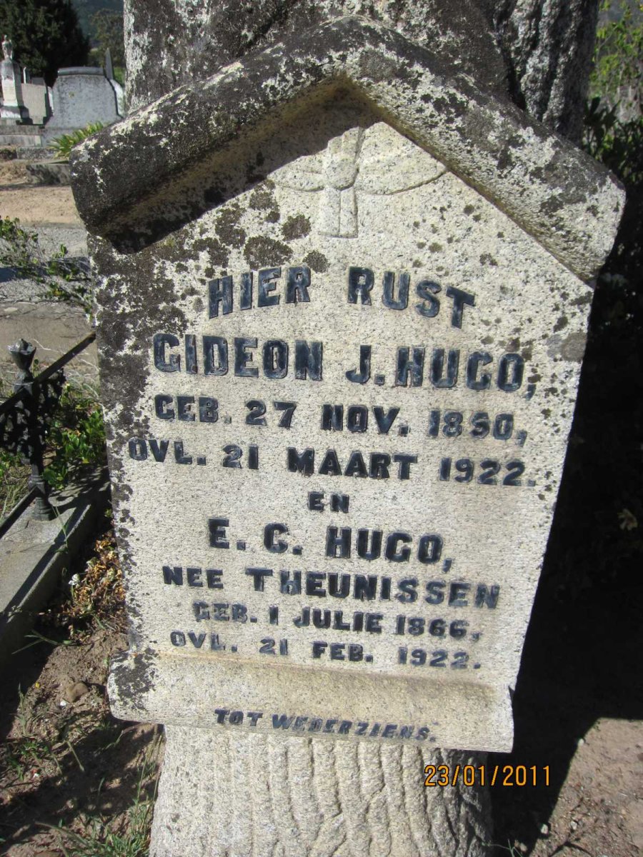HUGO Gideon J. 1850-1922 &amp; E.C. THEUNISSEN 1866-1922