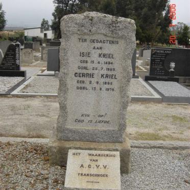 KRIEL Gerrie 1885-1979 &amp; Isie 1884-1955
