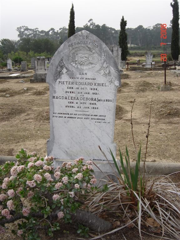 KRIEL Pieter Eduard 1836-1821  &amp; Magdalena Debora LE ROUX 1845-1920