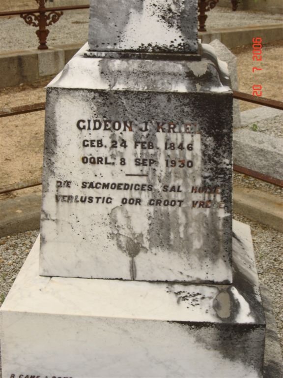 KRIEL Gideon J. 1846-1930