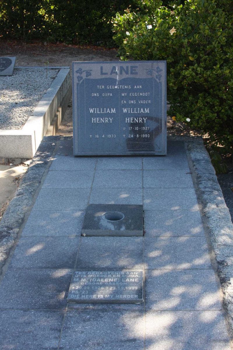LANE William Henry -1933 :: LANE William Henry 1927-1990 :: LANE M.M. nee BASSON 1926-1999