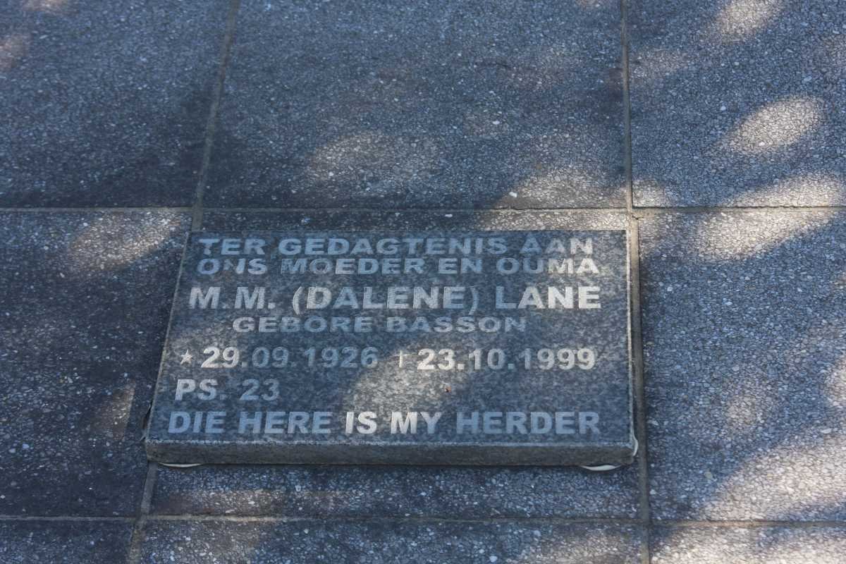 LANE M.M. nee BASSON 1926-1999