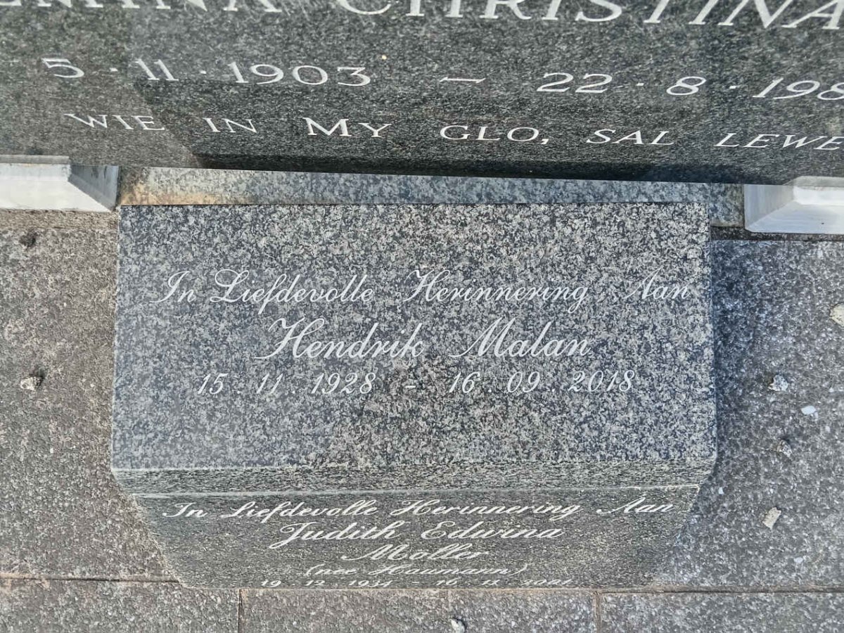 MALAN Hendrik 1928-2018