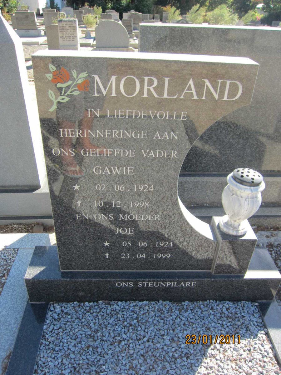 MORLAND Gawie 1924-1998 &amp; Joe 1924-1999