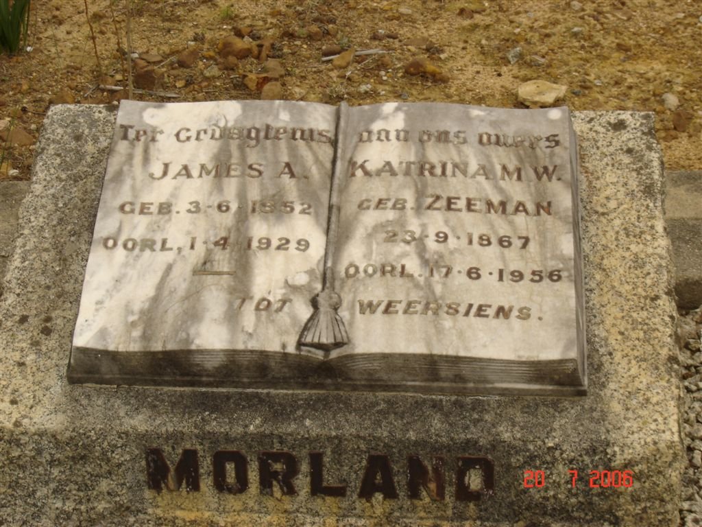 MORLAND James A. 1852-1929 &amp; Katrina M.W. ZEEMAN 1867-1956