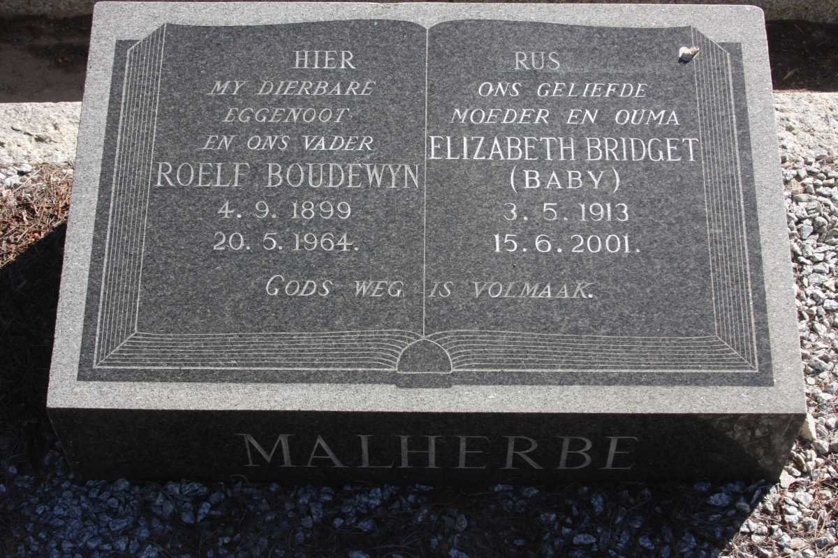 MALHERBE Roelf Boudewyn 1899-1964 &amp; Elizabeth Bridget 1913-2001