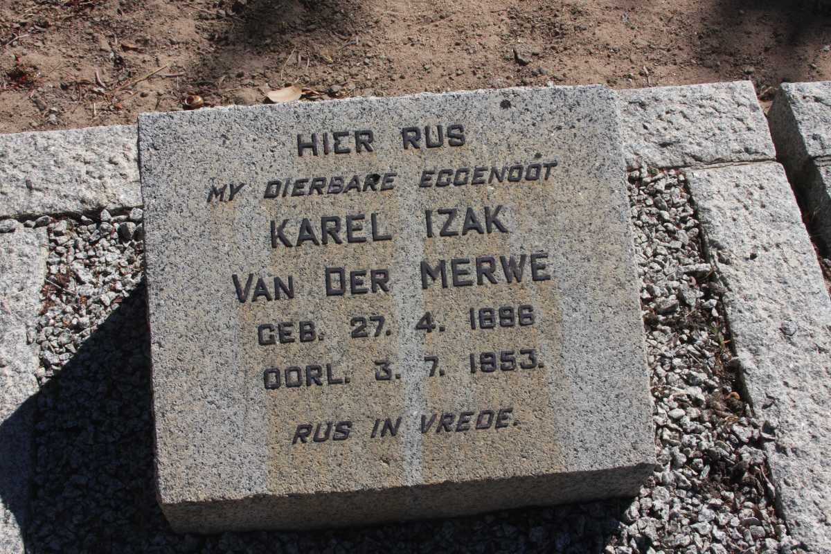 MERWE Karel Izak, van der 1886-1953