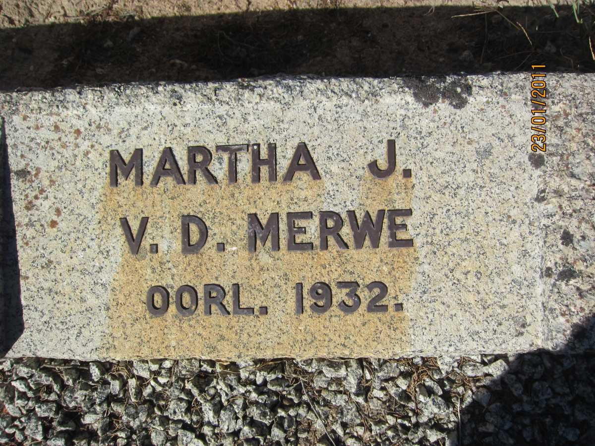 MERWE Martha J., v.d. -1932