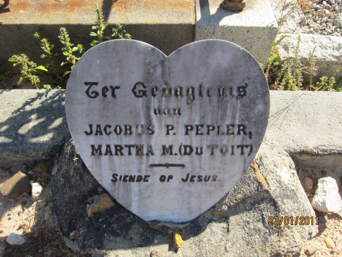 PEPLER Jacobus P. &amp; Martha M. DU TOIT