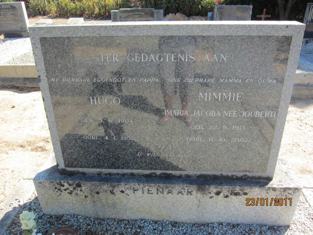 PIENAAR Hugo 1904-1956 &amp; Maria Jacoba JOUBERT 1913-2002