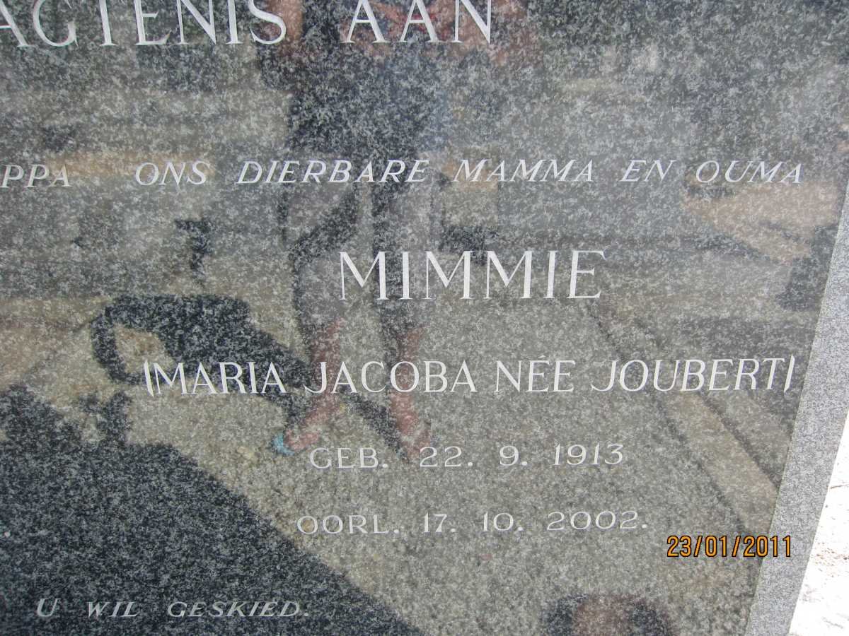 PIENAAR Maria Jacoba nee JOUBERT 1913-2002