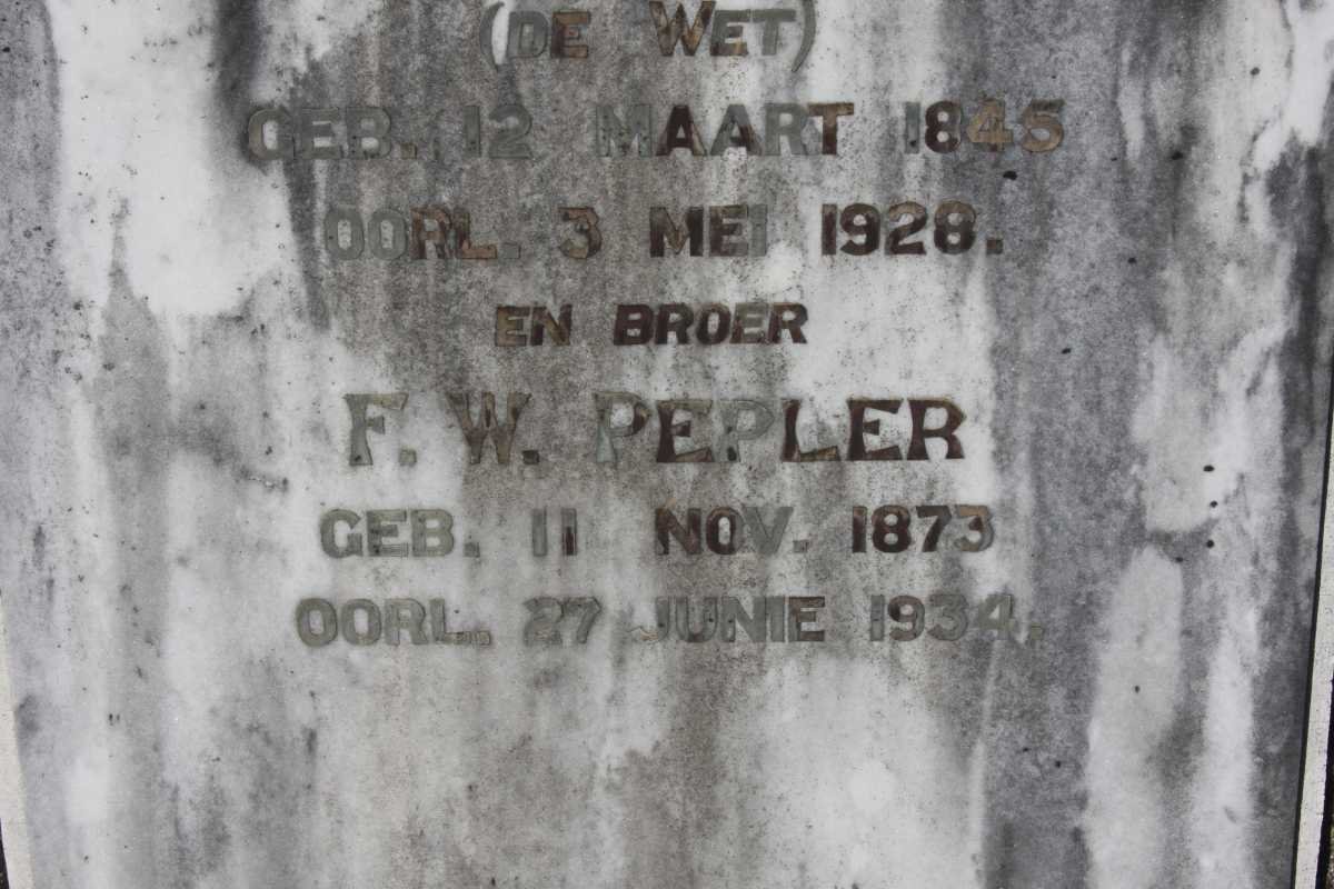 PEPLER F.W. 1873-1934
