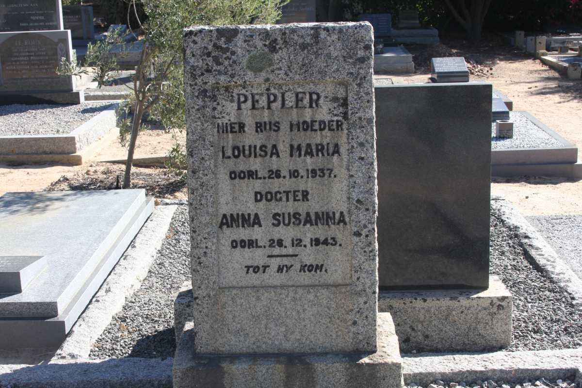 PEPLER Louisa Maria -1937 :: PEPLER Anna Susanna -1943