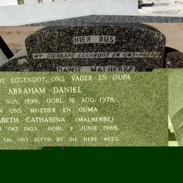 ROUX Abraham Daniel 1899-1978 &amp; Elizabeth Catharina MALHERBE 1903-1988