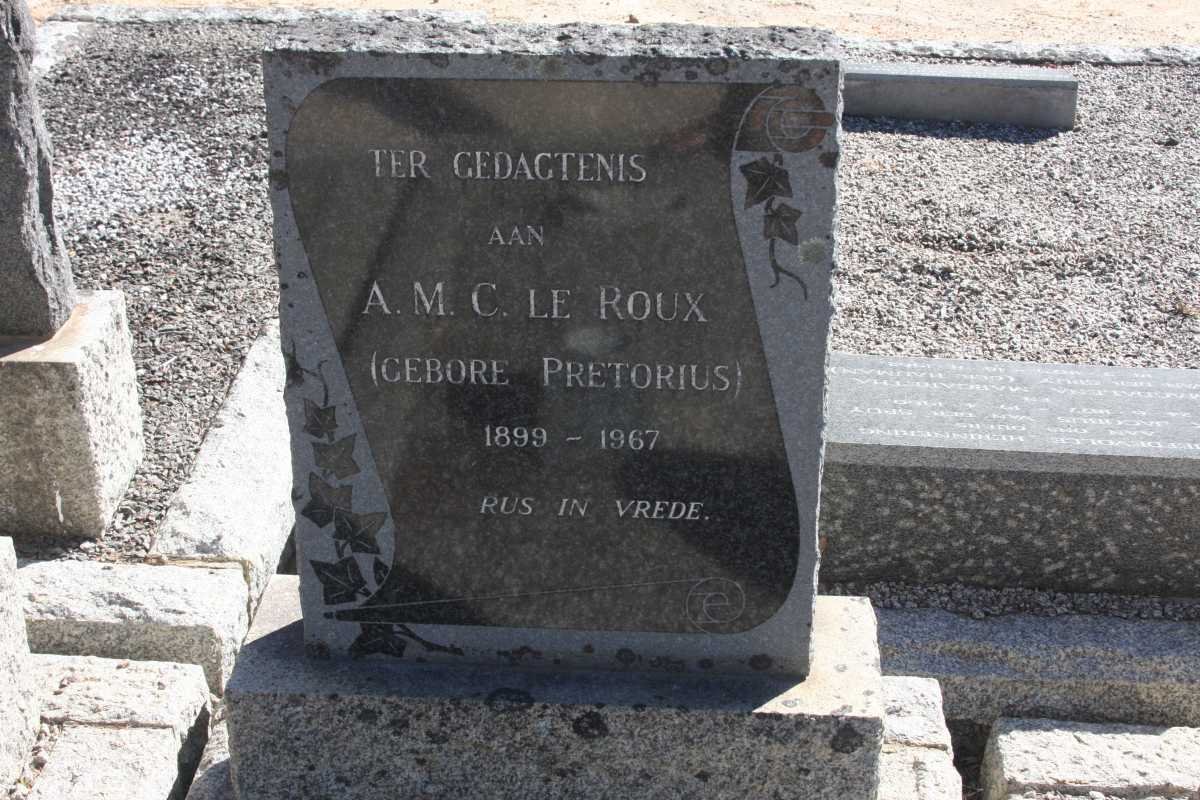 ROUX A.M.C., le nee PRETORIUS 1899-1967