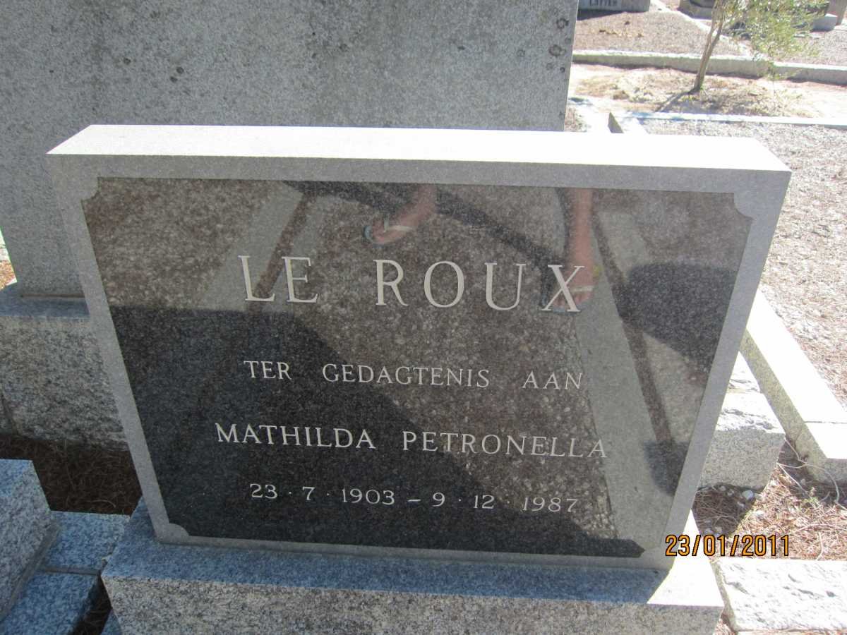 ROUX Mathilda Petronella, le 1903-1987